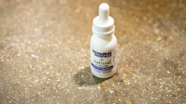 Raines uses these fast acting drops containing THC and CBD (both chemicals found in marijuana) when his hand tremors become debilitating.