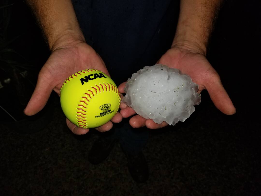 See pictures of hail coming down across the San Antonio area