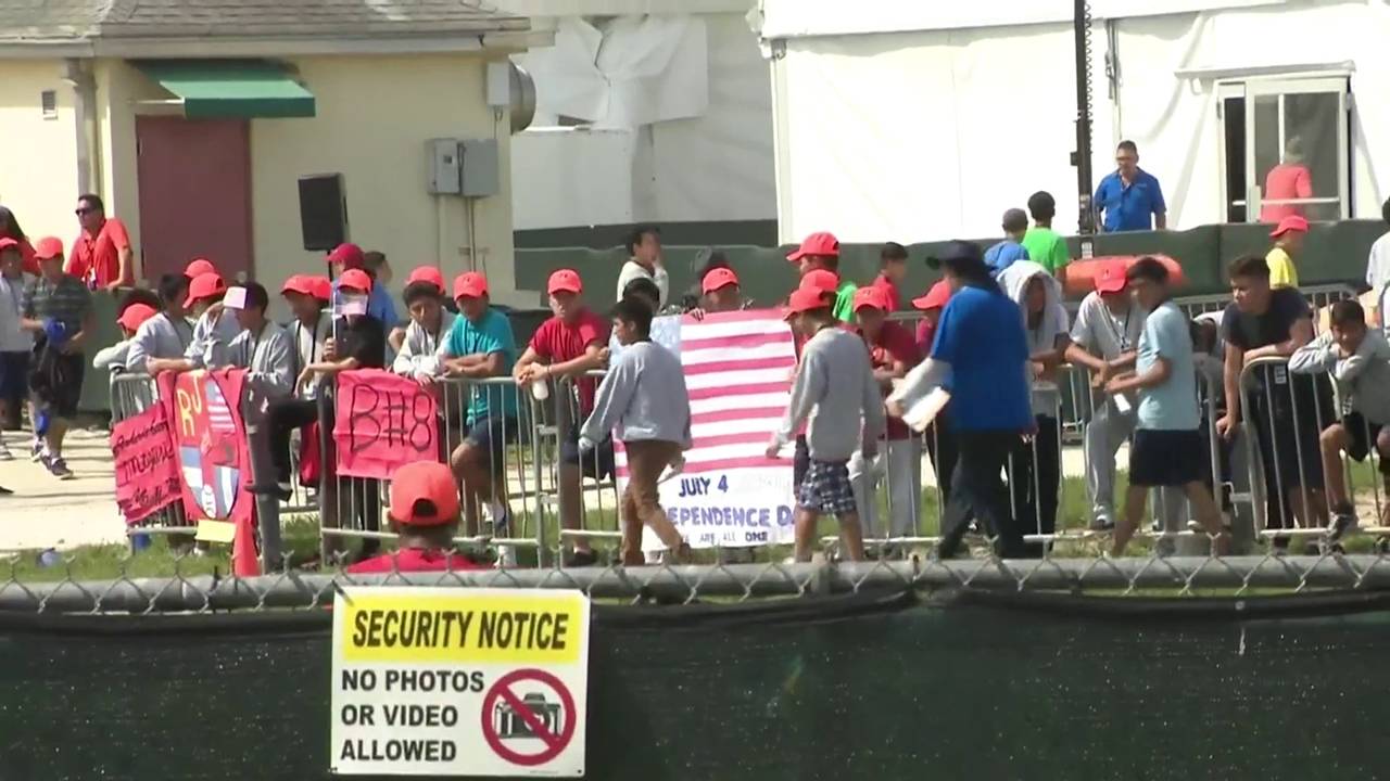 Protesters outside Homestead Temporary Shelter for Unaccompanied Children on Independence Day