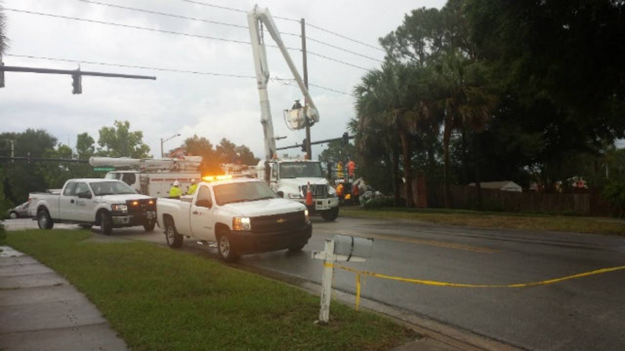 Man crashes into telephone pole, causing Orange Co. power Man crashes into telephone pole, causing Orange Co. power
