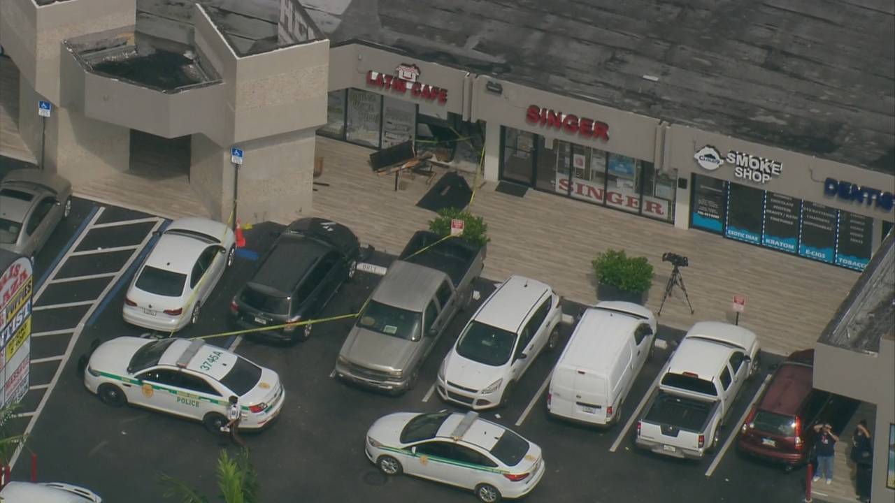 Sky 10 above damaged Casa Latin Cafe