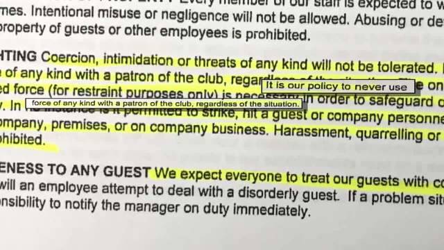 Vegas Cabaret policy against violence Vegas Cabaret policy against violence