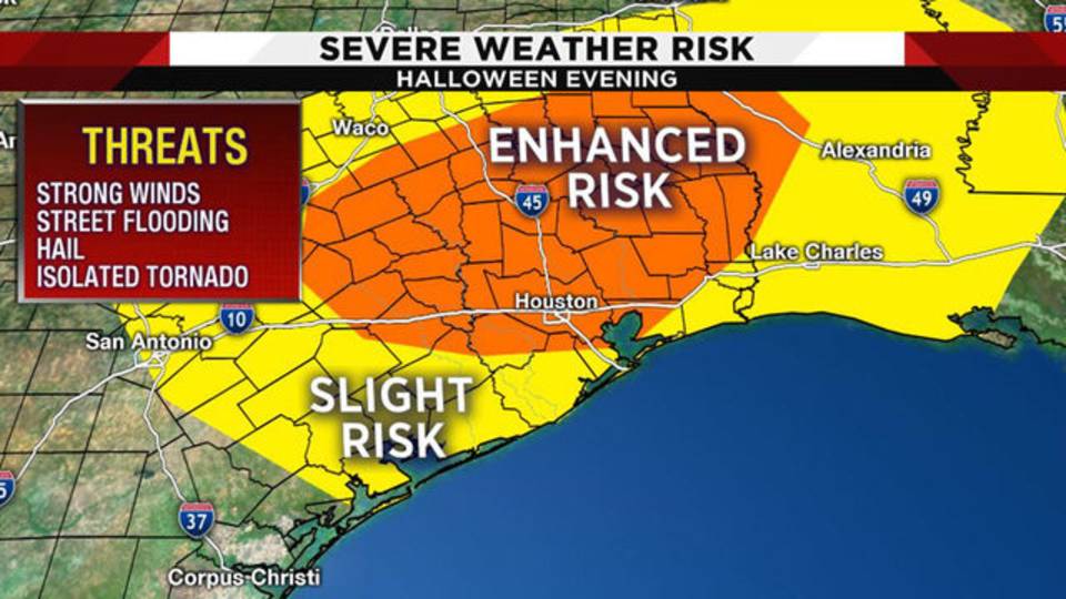 Storm risk for Halloween 10-30-18 Storm risk for Halloween 10-30-18